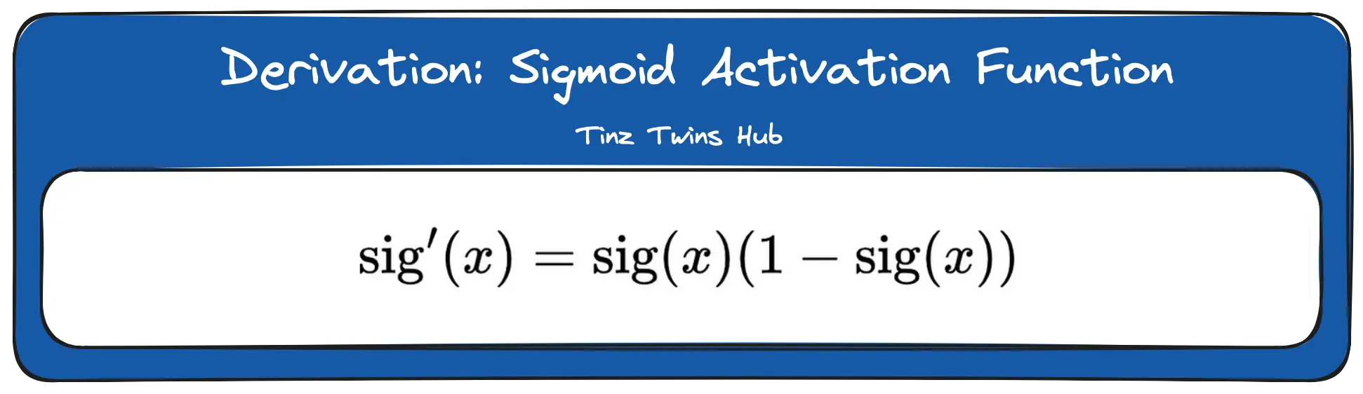 Derivation - Sigmoid activation function (Image by authors)